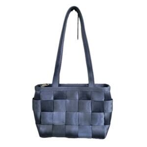 Harveys Original Seatbelt Bag Shoulder Purse Navy Blue Footed Zip‎ Lined